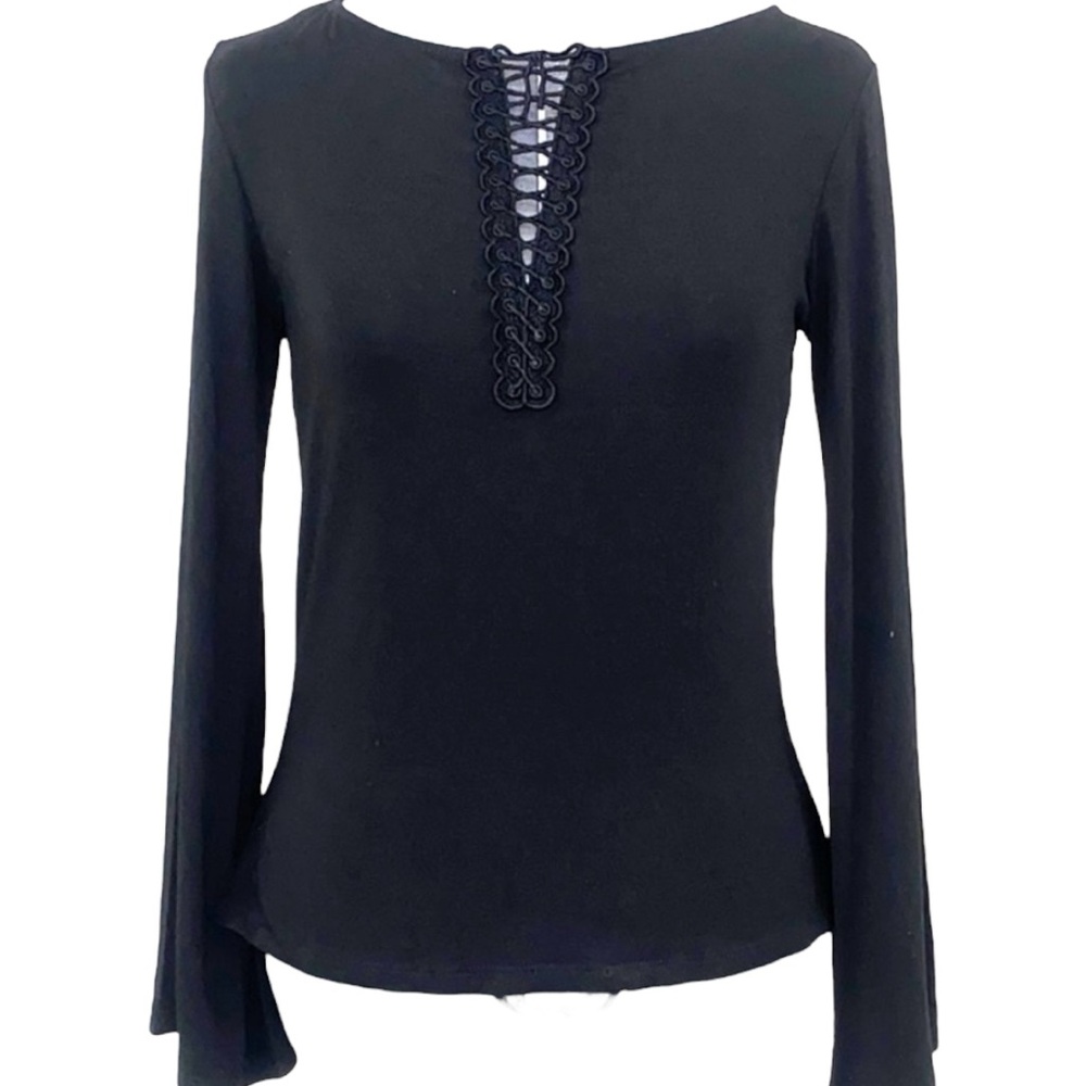 Harlow “lace up” long sleeve shirt size M